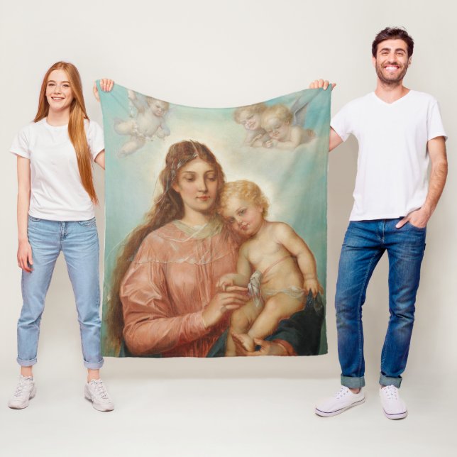 Madonna och Child Fleecefilt (På plats)