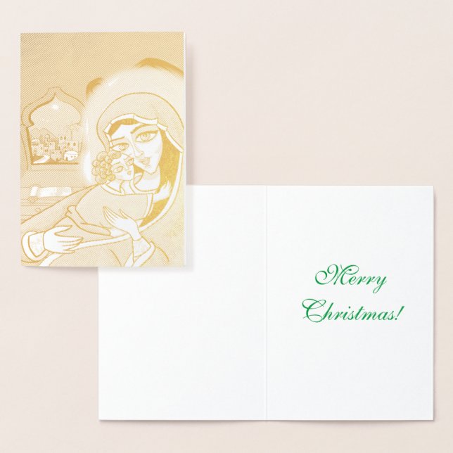 Madonna och Child Folierat Kort (Display)