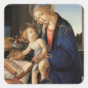 Madonna och Child Fyrkantigt Klistermärke