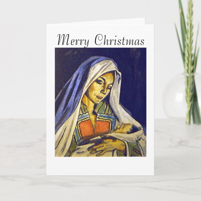 Madonna och Child, God jul Helgkort (Framsida)