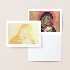 Madonna och Child Gold Foil Card Folierat Kort
