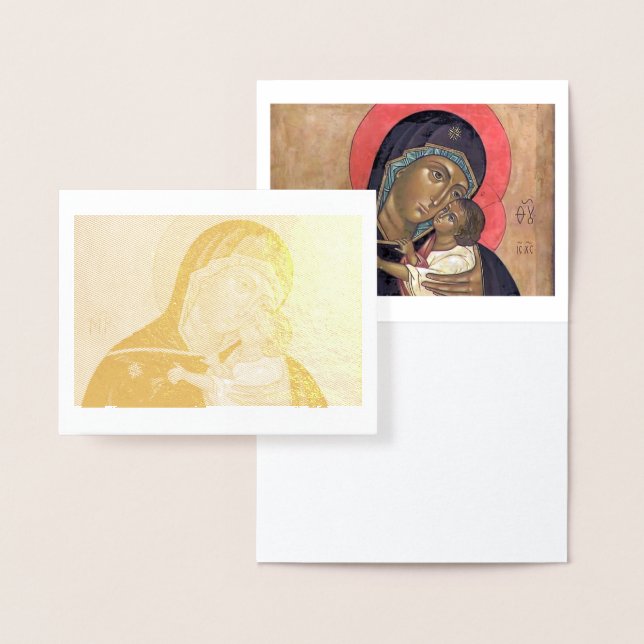 Madonna och Child Gold Foil Card Folierat Kort (Display)