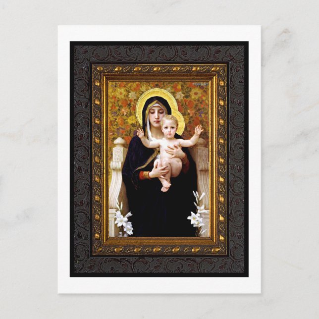 Madonna och Child Helgdag Postcard Vykort (Framsida)