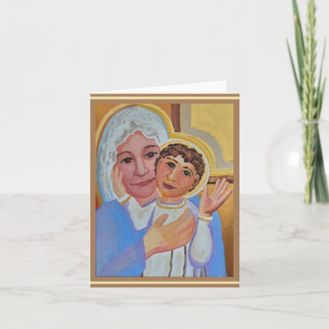 Madonna och Child Icon Helgkort (Framsida)