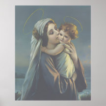 Madonna och Child Jesus Vintage affisch Skriv ut A