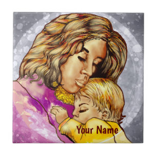 Madonna och Child Kakelplatta