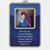 Madonna och Child - Luke 2:11 Framed Ornament