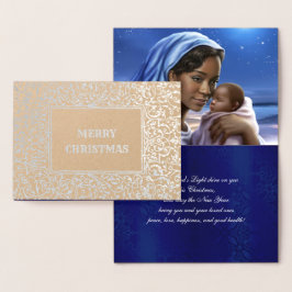 Madonna och Child Luxury Real Foil-julkort Folierat Kort