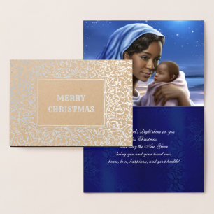 Madonna och Child Luxury Real Foil-julkort Folierat Kort