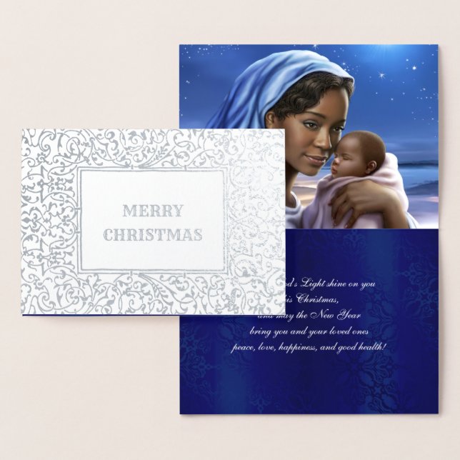 Madonna och Child Luxury Real Foil-julkort Folierat Kort (Display)