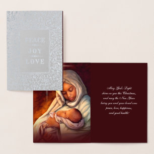 Madonna och Child Luxury Real Foil-julkort Folierat Kort