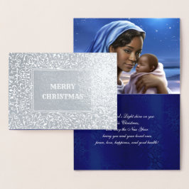 Madonna och Child Luxury Real Foil-julkort Folierat Kort