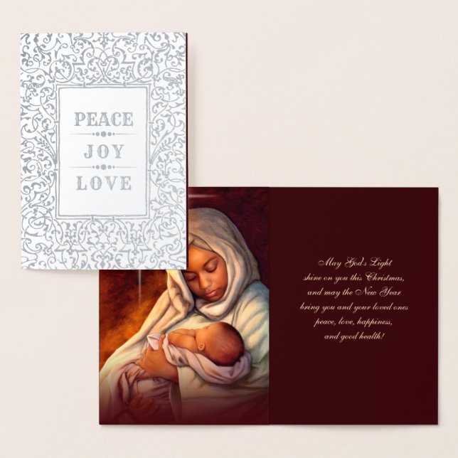 Madonna och Child Luxury Real Foil-julkort Folierat Kort (Display)