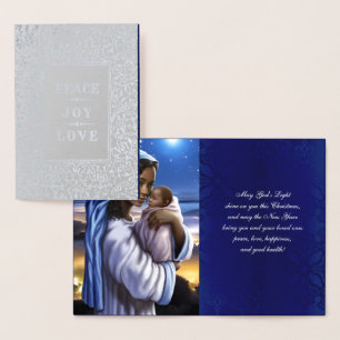Madonna och Child Luxury Real Foil-julkort Folierat Kort