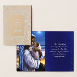 Madonna och Child Luxury Real Foil-julkort Folierat Kort