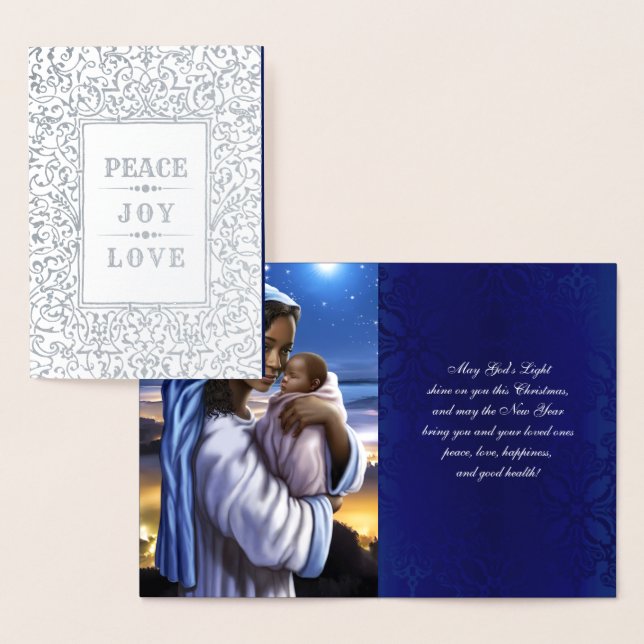Madonna och Child Luxury Real Foil-julkort Folierat Kort (Display)