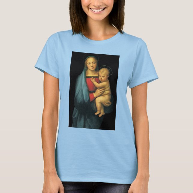 Madonna och Child, Madonna del Granduca, av Raphae T-shirt (Framsida)