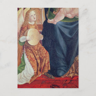 Madonna och Child med Angel Musician Vykort