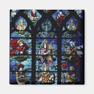 Madonna och Child med änglar och porträtt reflek Magnet