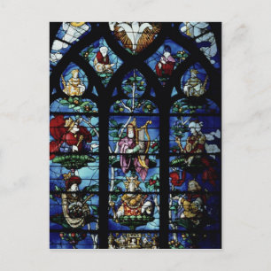 Madonna och Child med änglar och porträtt reflek Vykort