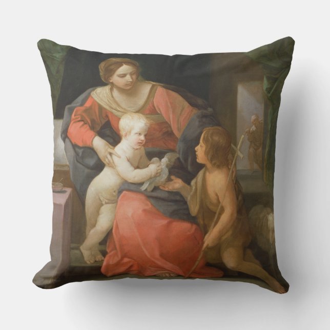 Madonna och Child med Saint John the Baptist Kudde (Framsida)