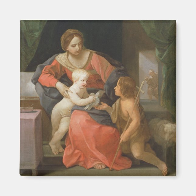 Madonna och Child med Saint John the Baptist Magnet (Framsidan)