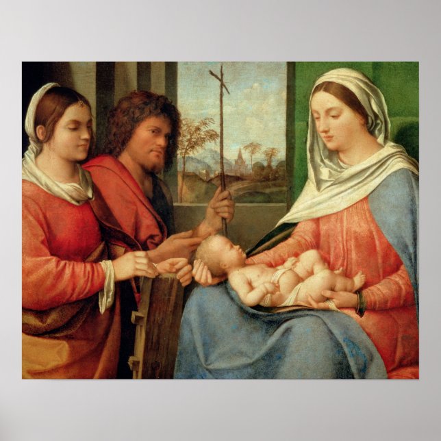 Madonna och Child med Saints 2 Poster (Framsidan)