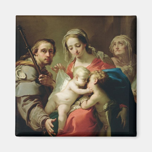 Madonna och Child med Saints John, Anna och Rocco Magnet (Framsidan)
