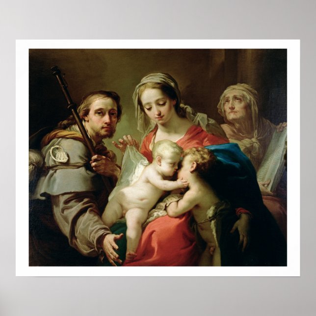 Madonna och Child med Saints John, Anna och Rocco Poster (Framsidan)