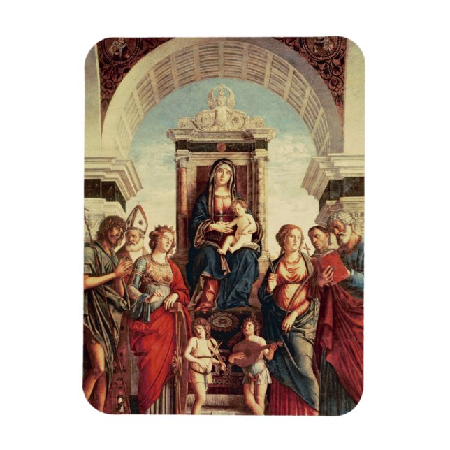Madonna och Child med Saints Magnet (Vertikal)