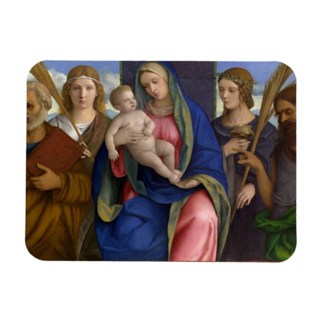 Madonna och Child med Saints Magnet (Horisontell)