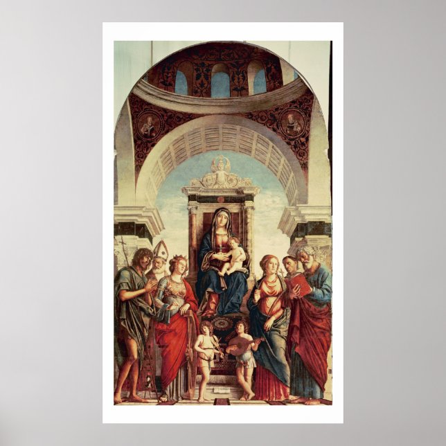 Madonna och Child med Saints Poster (Framsidan)