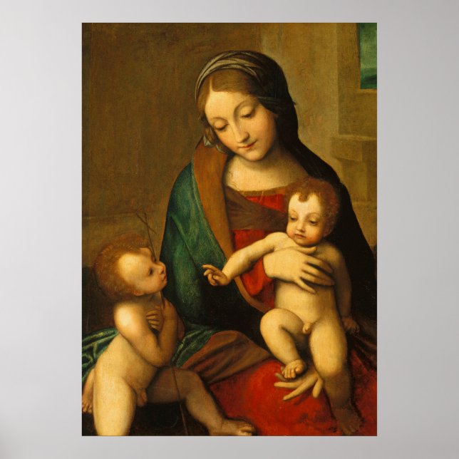 Madonna och Child med Saints Poster (Framsidan)