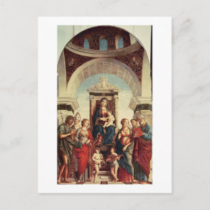 Madonna och Child med Saints Vykort
