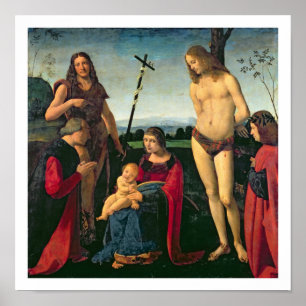 Madonna och Child med SS. John the Baptist and Se Poster
