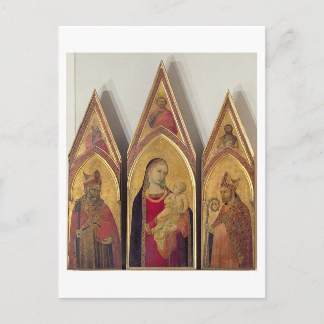 Madonna och Child med SS. Nicholas och Proculus Vykort (Framsida)