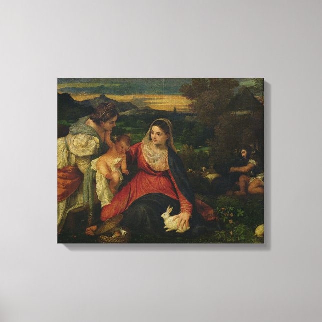 Madonna och Child med St. Catherine c. 1530 Canvastryck (Framsida)