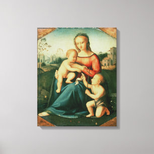 Madonna och Child med St John the Baptist Canvastryck
