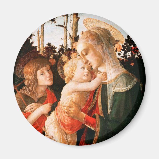 Madonna och Child med St John the Baptist Magnet (Framsidan)