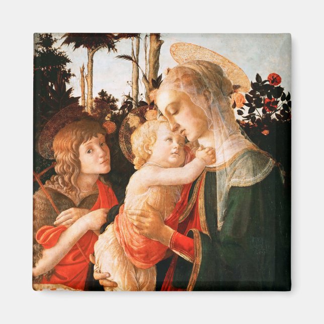 Madonna och Child med St John the Baptist Magnet (Framsidan)