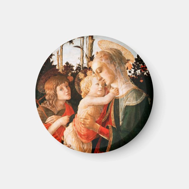 Madonna och Child med St John the Baptist Magnet (Framsidan)