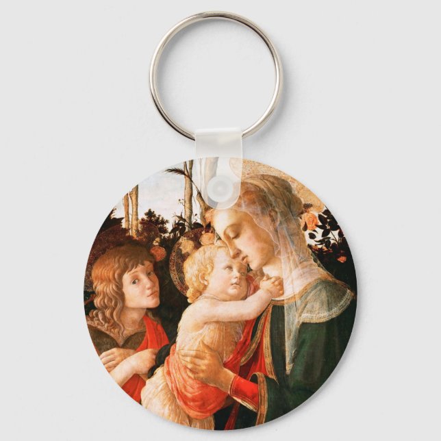 Madonna och Child med St John the Baptist Nyckelring (Framsida)
