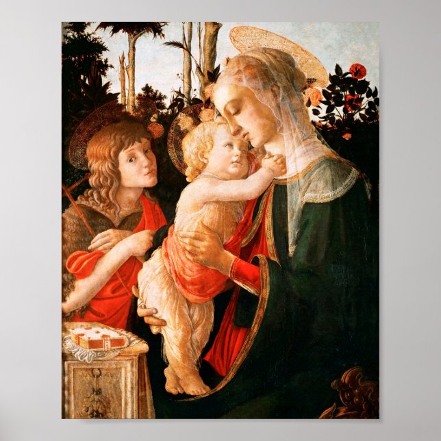 Madonna och Child med St John the Baptist Poster (Framsidan)
