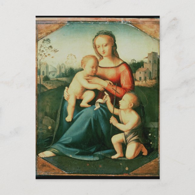 Madonna och Child med St John the Baptist Vykort (Framsida)