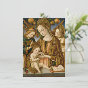 Madonna och Child med Two Änglar Kort