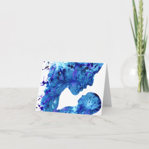 Madonna och Child Ntivity Blue - vattenfärg Helgkort