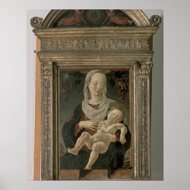 Madonna och Child (oil on Panel) Poster (Framsidan)