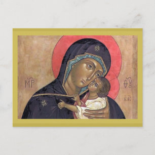 Madonna och Child Orthodox Image Vykort