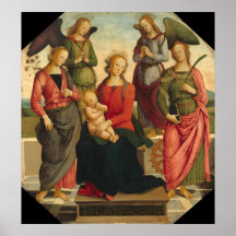 Madonna och Child, Pietro Perugino Fine Art Poster