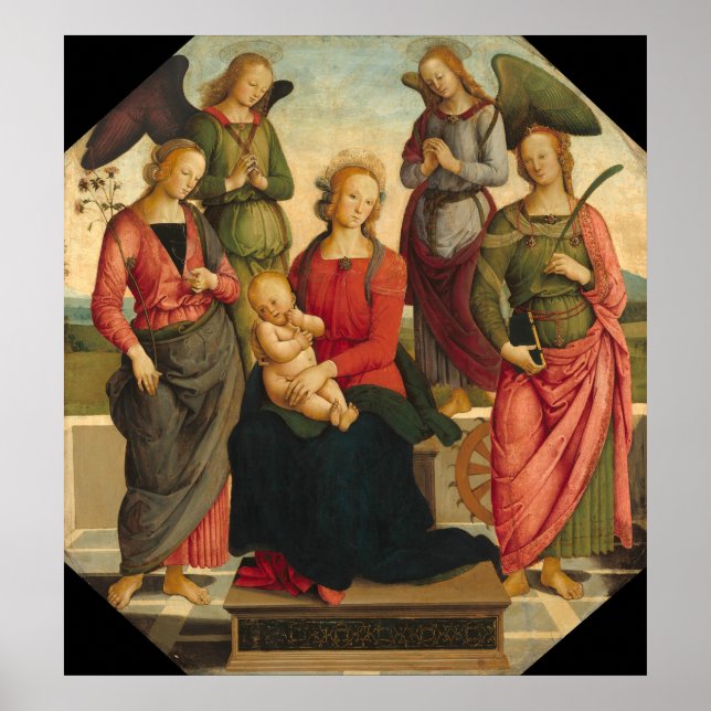Madonna och Child, Pietro Perugino Fine Art Poster (Framsidan)